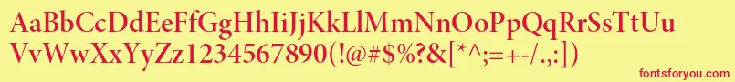 Шрифт MinionproSemibolddisp – красные шрифты на жёлтом фоне
