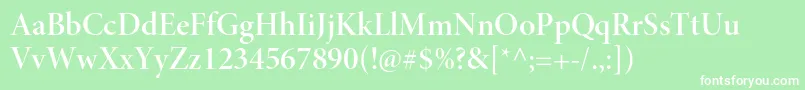 MinionproSemibolddisp Font – White Fonts on Green Background