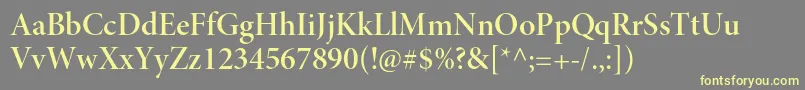 MinionproSemibolddisp Font – Yellow Fonts on Gray Background