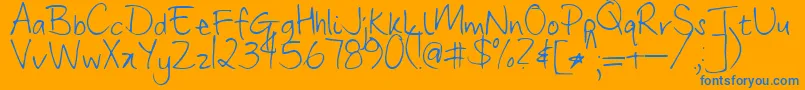 FrangipaniRose Font – Blue Fonts on Orange Background
