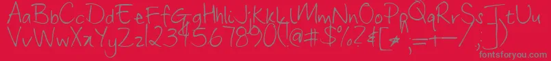 FrangipaniRose Font – Gray Fonts on Red Background