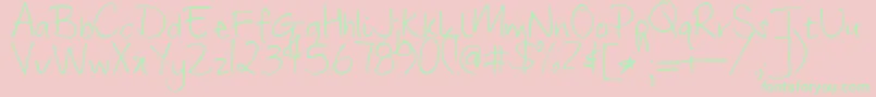 FrangipaniRose Font – Green Fonts on Pink Background