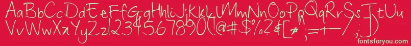 FrangipaniRose Font – Green Fonts on Red Background