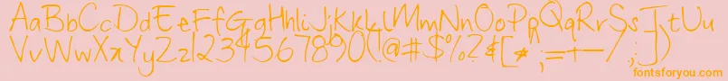 FrangipaniRose Font – Orange Fonts on Pink Background