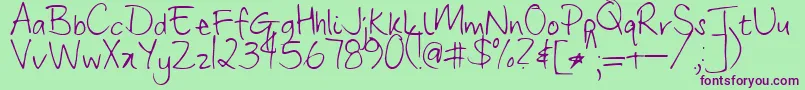 FrangipaniRose Font – Purple Fonts on Green Background