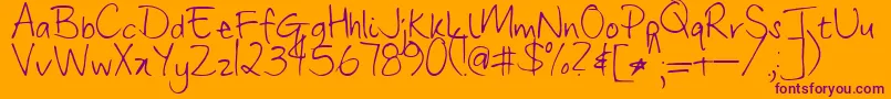 FrangipaniRose Font – Purple Fonts on Orange Background