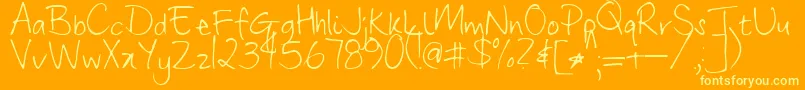 FrangipaniRose Font – Yellow Fonts on Orange Background