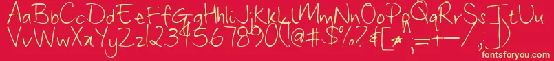 FrangipaniRose Font – Yellow Fonts on Red Background
