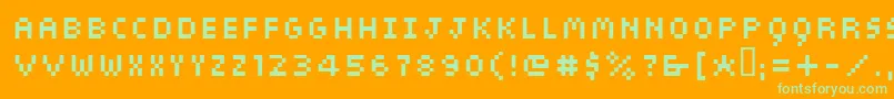 Siebrg Font – Green Fonts on Orange Background