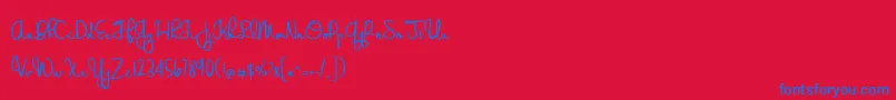 WeddingChardonnay Font – Blue Fonts on Red Background