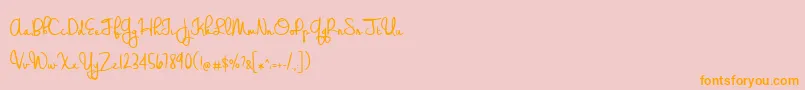 WeddingChardonnay Font – Orange Fonts on Pink Background
