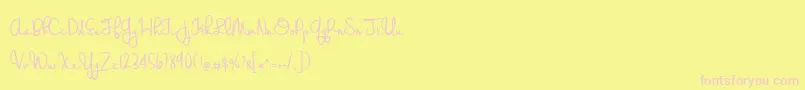 WeddingChardonnay Font – Pink Fonts on Yellow Background