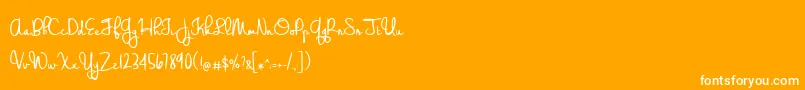WeddingChardonnay Font – White Fonts on Orange Background