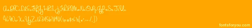 WeddingChardonnay Font – Yellow Fonts on Orange Background
