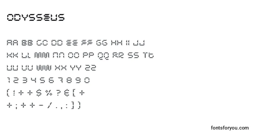 Czcionka Odysseus – alfabet, cyfry, specjalne znaki