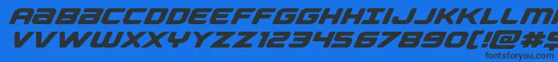 Czcionka Falconpunchexpand – czarne czcionki na niebieskim tle