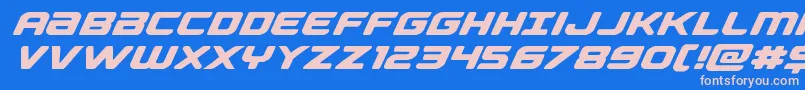 Więcej informacji o czcionce Falconpunchexpand Czcionka Falconpunchexpand – różowe czcionki na niebieskim tle