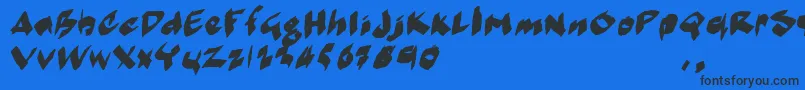 MarkermoeIi Font – Black Fonts on Blue Background