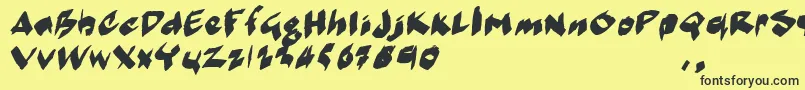 MarkermoeIi Font – Black Fonts on Yellow Background