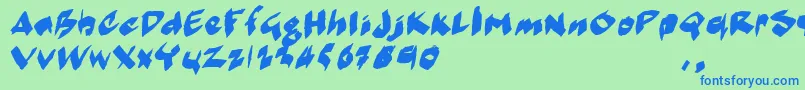 フォントMarkermoeIi – 青い文字は緑の背景です。