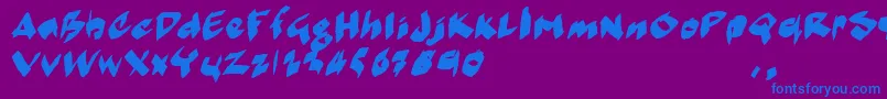 MarkermoeIiフォントについての詳細 フォントMarkermoeIi – 紫色の背景に青い文字