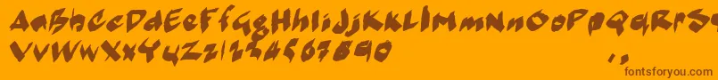 MarkermoeIi Font – Brown Fonts on Orange Background