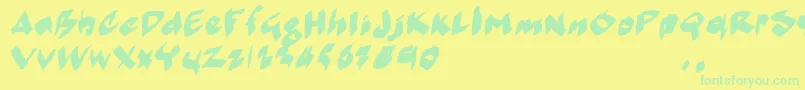 Saiba mais sobre a fonte MarkermoeIi Fonte MarkermoeIi – fontes verdes em um fundo amarelo