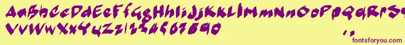 MarkermoeIi Font – Purple Fonts on Yellow Background