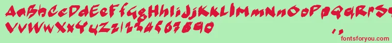 MarkermoeIi Font – Red Fonts on Green Background