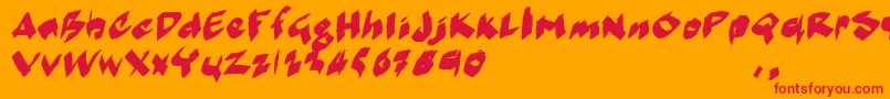MarkermoeIi Font – Red Fonts on Orange Background
