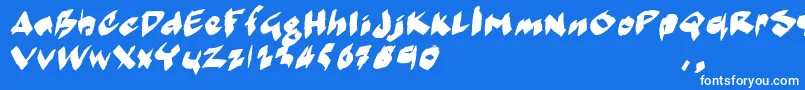 MarkermoeIi Font – White Fonts on Blue Background