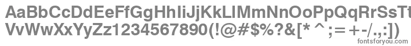 Swiss721BoldWin95bt-fontti – harmaat kirjasimet valkoisella taustalla