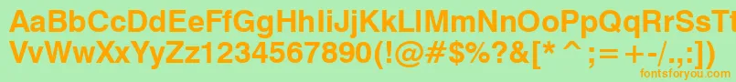 Swiss721BoldWin95bt Font – Orange Fonts on Green Background