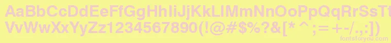 Swiss721BoldWin95bt Font – Pink Fonts on Yellow Background