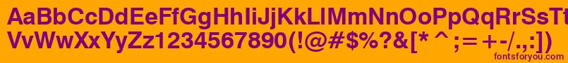 Swiss721BoldWin95bt Font – Purple Fonts on Orange Background