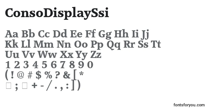 A fonte ConsoDisplaySsi – alfabeto, números, caracteres especiais