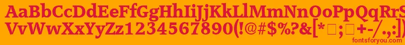 ConsoDisplaySsi Font – Red Fonts on Orange Background