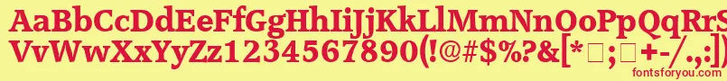 ConsoDisplaySsi Font – Red Fonts on Yellow Background