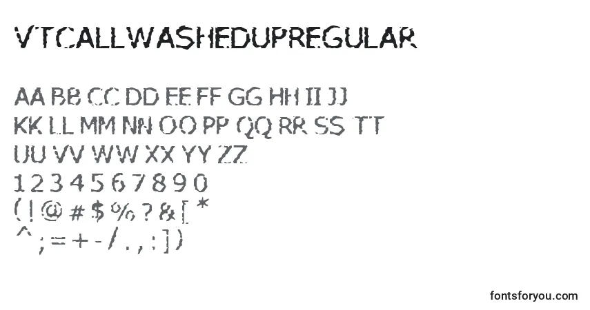 Schriftart VtcAllwashedupRegular – Alphabet, Zahlen, spezielle Symbole