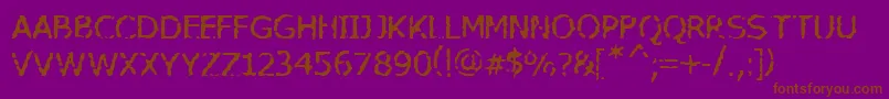 VtcAllwashedupRegular Font – Brown Fonts on Purple Background