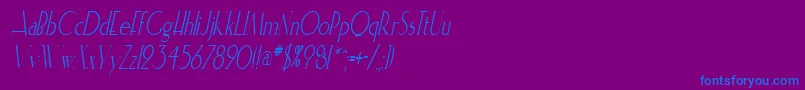 ElisiacondensedItalic Font – Blue Fonts on Purple Background