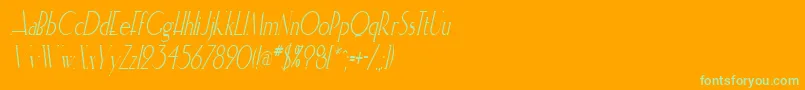 ElisiacondensedItalic Font – Green Fonts on Orange Background