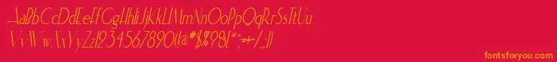 ElisiacondensedItalic Font – Orange Fonts on Red Background