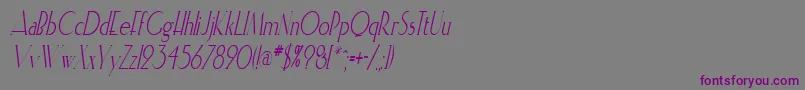 Czcionka ElisiacondensedItalic – fioletowe czcionki na szarym tle