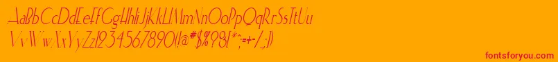 ElisiacondensedItalic Font – Red Fonts on Orange Background