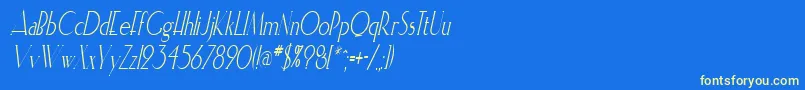 ElisiacondensedItalic Font – Yellow Fonts on Blue Background