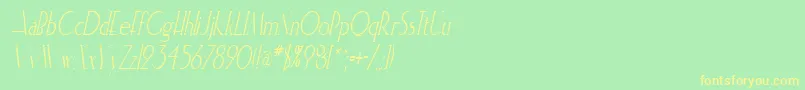 ElisiacondensedItalic Font – Yellow Fonts on Green Background