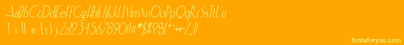 ElisiacondensedItalic Font – Yellow Fonts on Orange Background