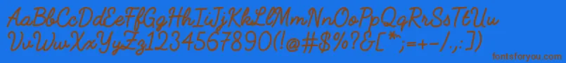 FabfeltscriptBold Font – Brown Fonts on Blue Background