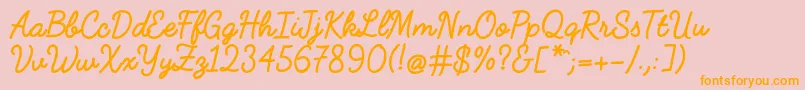 FabfeltscriptBold Font – Orange Fonts on Pink Background